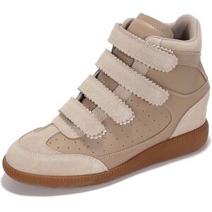 Women's Taupe High-Top Wedge Sneakers❤️